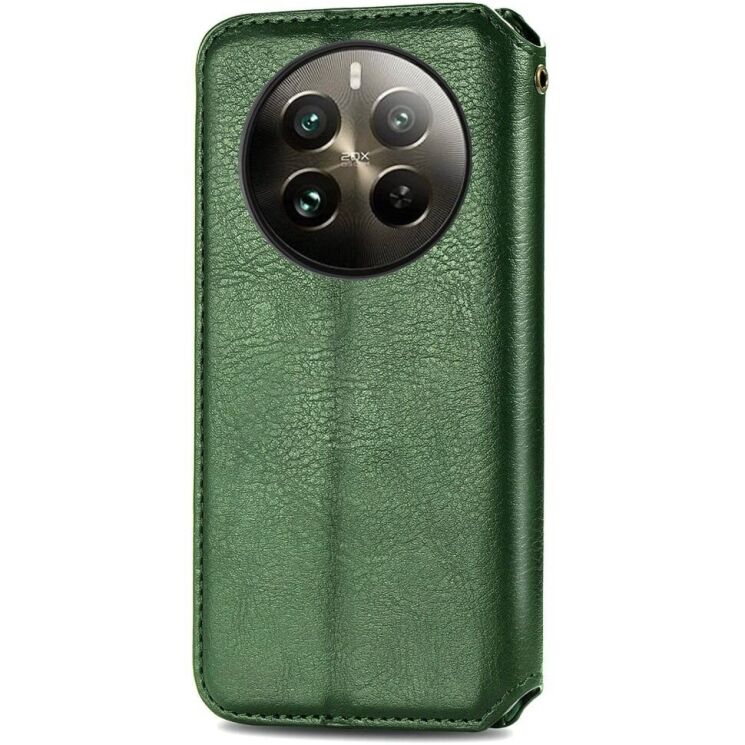 Чехол Deexe Rhombus Wallet для Realme 12 / 12 Plus - Green: фото 5 из 6