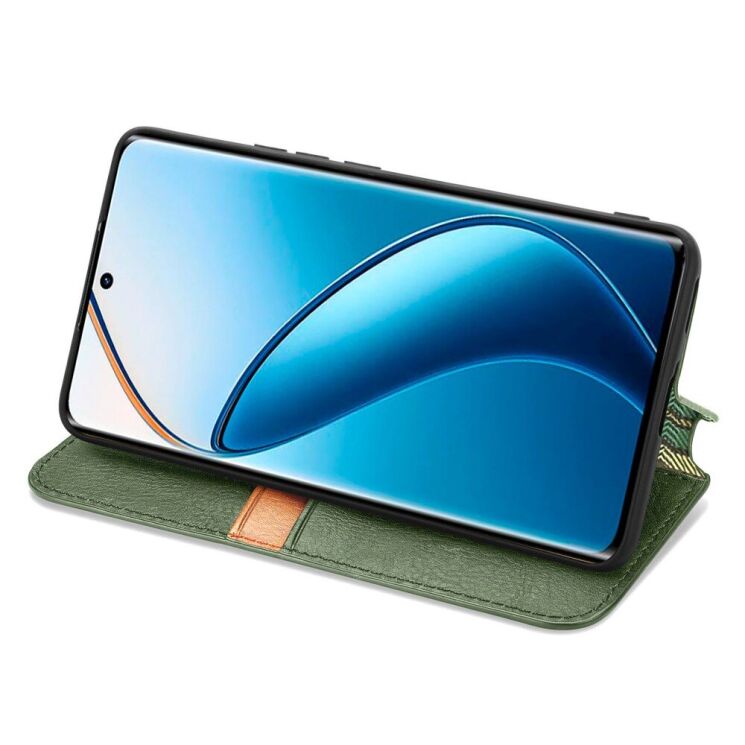 Чехол Deexe Rhombus Wallet для Realme 12 / 12 Plus - Green: фото 3 из 6