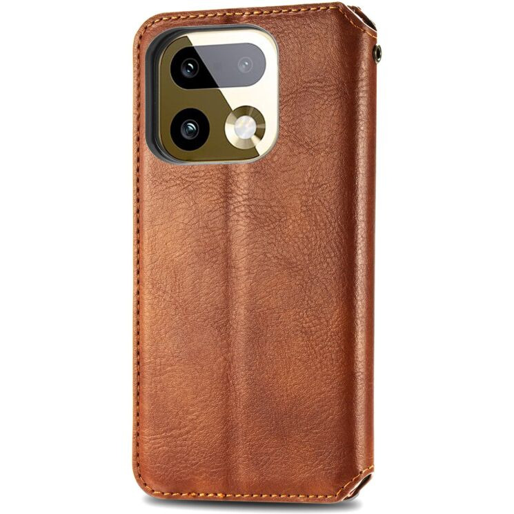 Чехол Deexe Rhombus Wallet для Realme 16 Pro Plus - Brown: фото 5 из 9