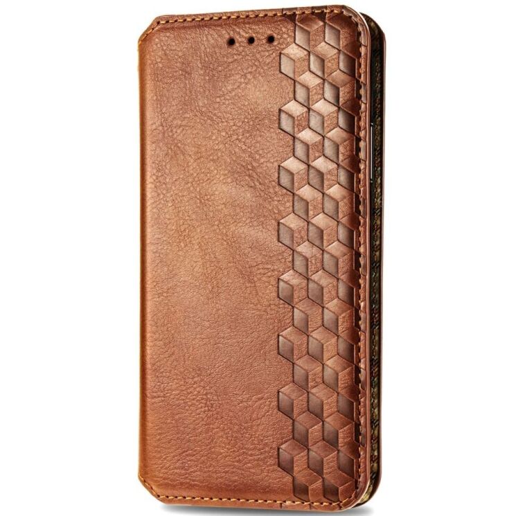 Чехол Deexe Rhombus Wallet для Realme C65 - Brown: фото 4 из 9