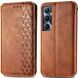 Чехол Deexe Rhombus Wallet для Realme C65 - Brown (353930Z). Фото 1 из 9