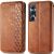 Чехол Deexe Rhombus Wallet для Realme C65 - Brown: фото 1 из 9