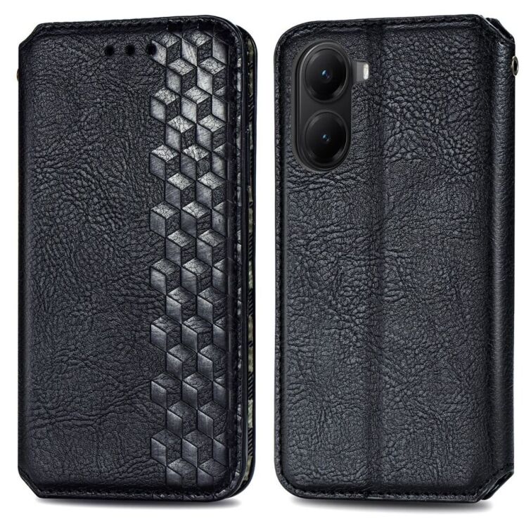 Чохол Deexe Rhombus Wallet для Xiaomi Poco X7 Pro - Black: фото 2 з 10