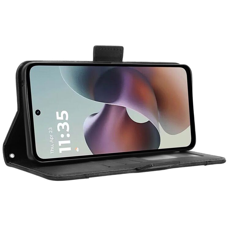 Чохол Deexe Wallet Stand для Motorola Moto G56 - Black: фото 6 з 14