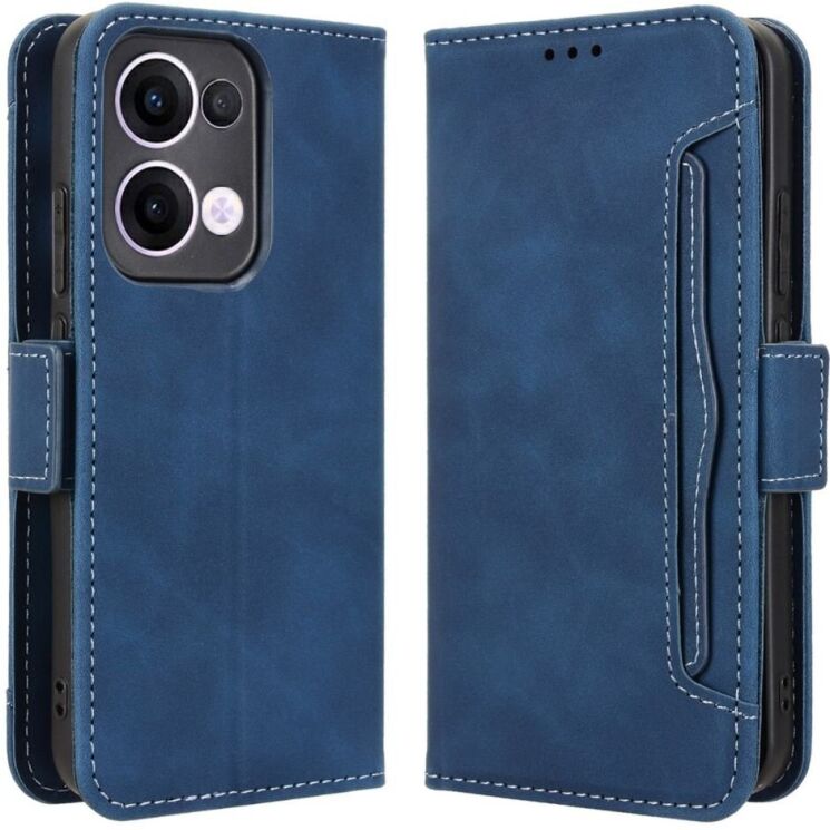 Чехол Deexe Wallet Stand для OPPO Reno 13 5G - Blue: фото 1 из 7