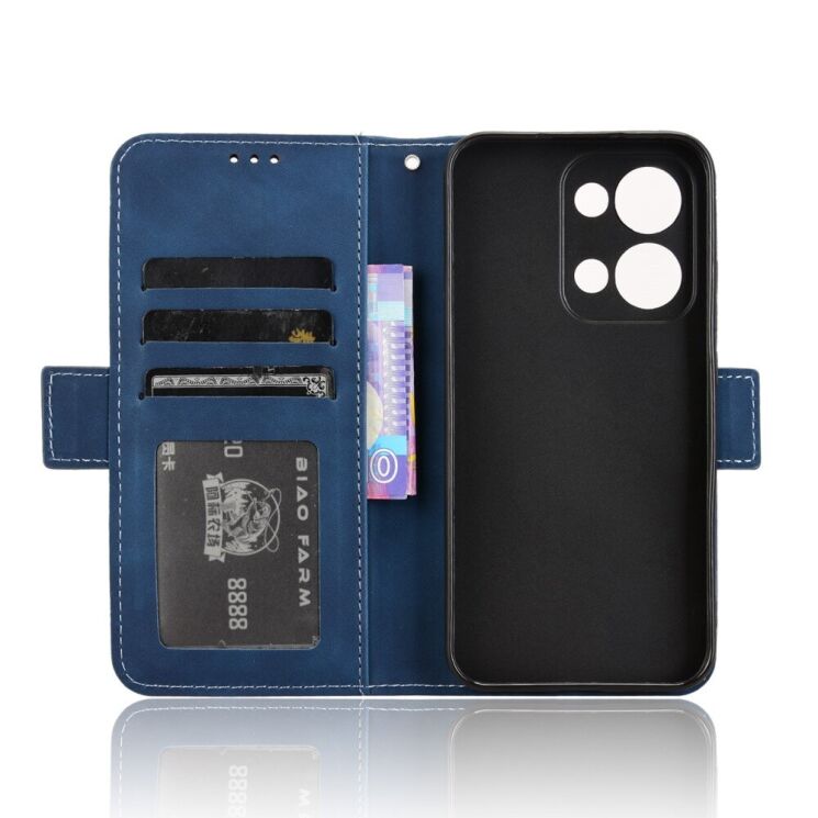 Чехол Deexe Wallet Stand для OPPO Reno 13 5G - Blue: фото 5 из 7