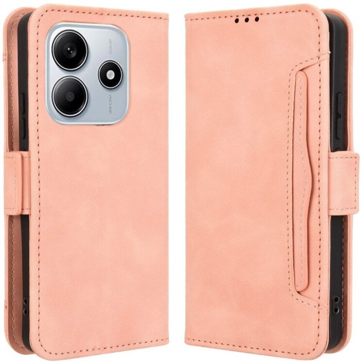 Чехол Deexe Wallet Stand для Xiaomi Redmi Note 14 5G - Pink: фото 1 из 7