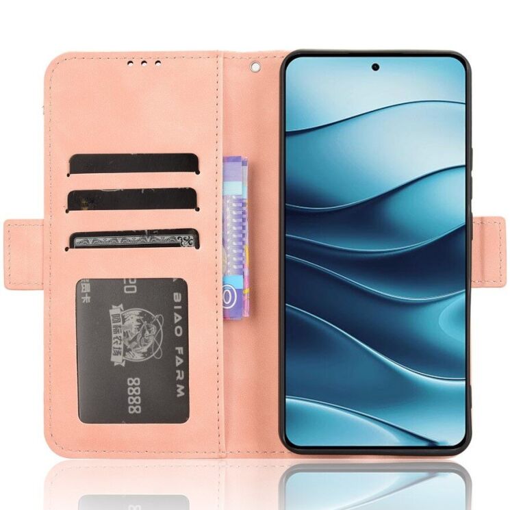 Чехол Deexe Wallet Stand для Xiaomi Redmi Note 14 5G - Pink: фото 6 из 7