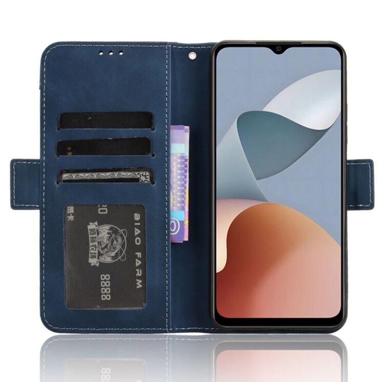 Чехол Deexe Wallet Stand для ZTE Blade A34 - Blue: фото 3 из 7