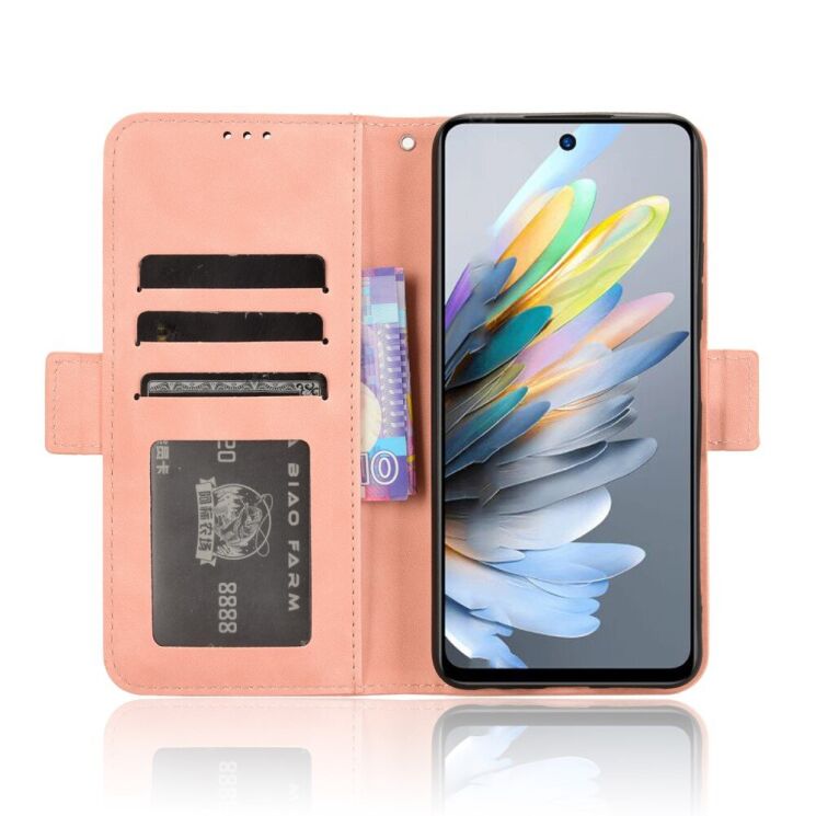 Чохол Deexe Wallet Stand для ZTE Blade A75 - Pink: фото 3 з 7