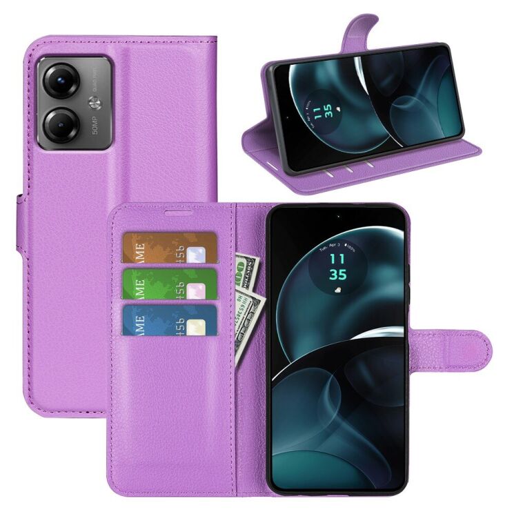 Чохол-книжка Deexe Book Type для Motorola Moto G14 - Purple: фото 6 з 8