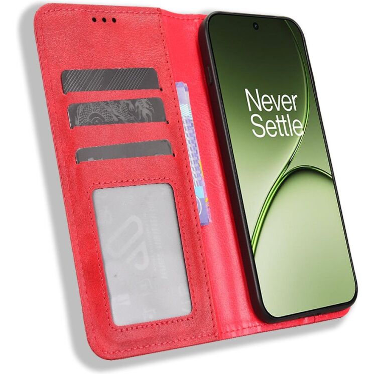 Чехол-книжка Deexe Retro Style для OnePlus 15T - Red: фото 4 из 19