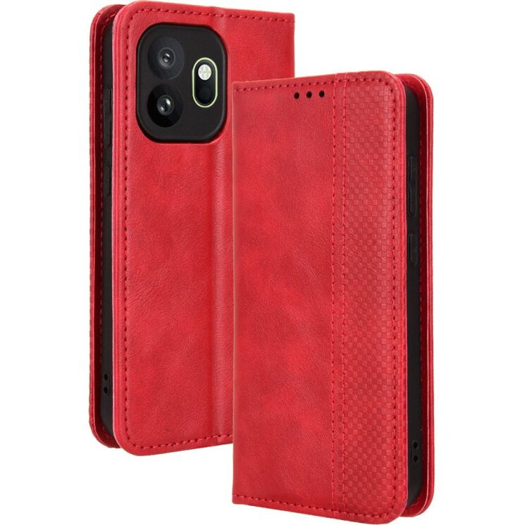 Чехол-книжка Deexe Retro Style для OnePlus 15T - Red: фото 7 из 19