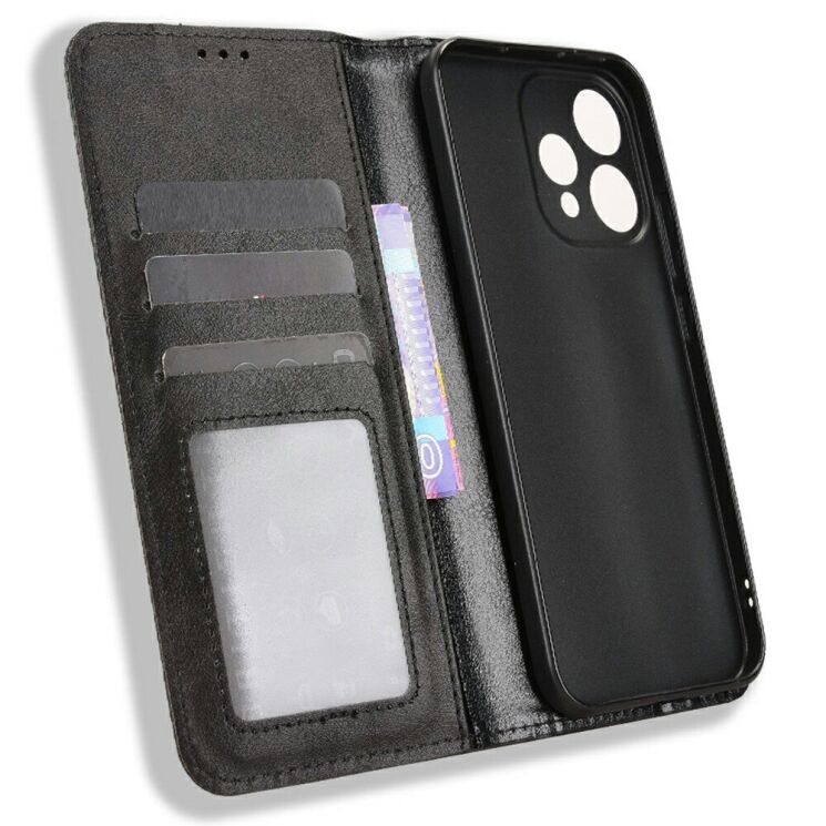 Чехол-книжка Deexe Retro Style для OPPO Reno 15 - Black (405700B) Чехол-книжка Deexe Retro Style для OPPO Reno 15 - Black: фото 2 из 7