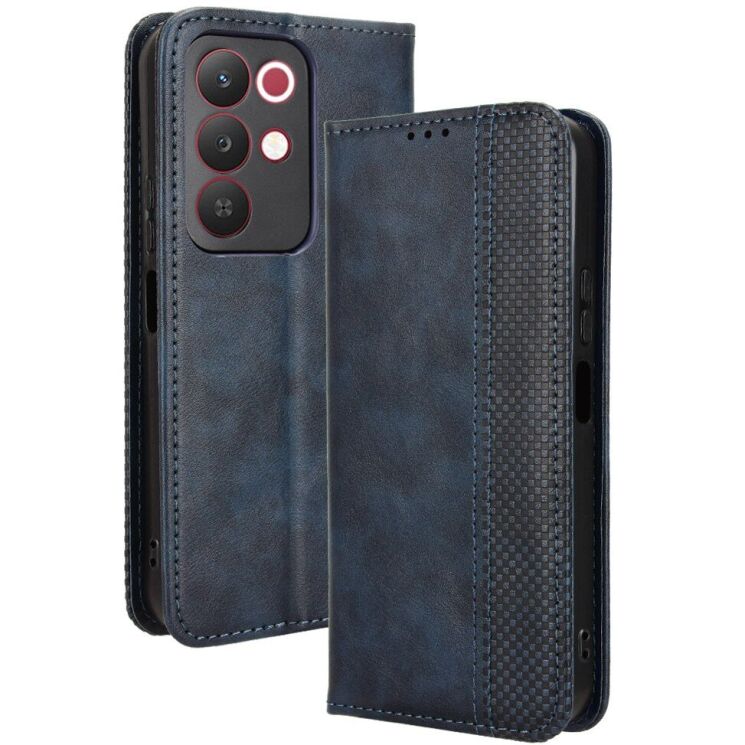 Чехол-книжка Deexe Retro Style для Realme C85 - Blue: фото 1 из 18