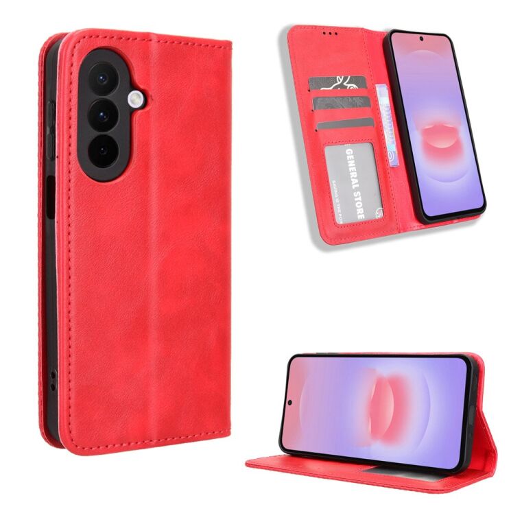Чехол-книжка Deexe Retro Style для Samsung Galaxy A27 (A276) - Red (408612R) Чехол-книжка Deexe Retro Style для Samsung Galaxy A27 (A276) - Red: фото 1 из 9