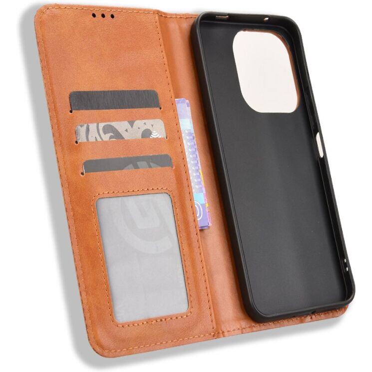 Чохол-книжка Deexe Retro Style для Xiaomi Redmi Note 17 Pro Plus - Brown (430601Z) Чохол-книжка Deexe Retro Style для Xiaomi Redmi Note 17 Pro Plus - Brown: фото 4 з 19