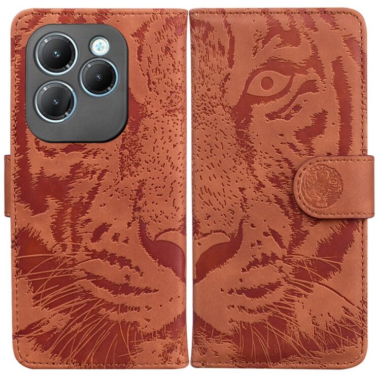Чохол-книжка Deexe Tiger для Infinix Hot 40 / 40 Pro - Brown: фото 1 з 7