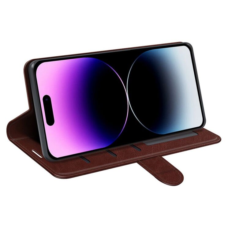 Чехол-книжка Deexe Wallet Style для Apple iPhone 15 Pro - Brown: фото 3 из 9
