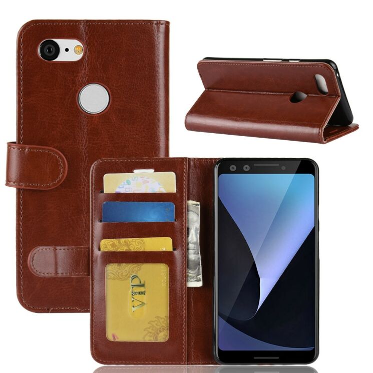 Чохол-книжка Deexe Wallet Style для Google Pixel 3 - Brown: фото 1 з 8