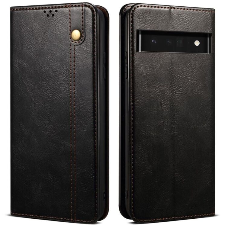 Чехол-книжка UniCase Leather Wallet для Google Pixel 6a - Black: фото 1 из 9