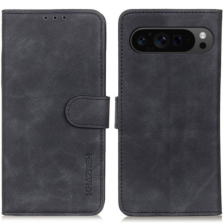 Чехол-книжка KHAZNEH Retro Wallet для Google Pixel 9 Pro XL - Black: фото 1 из 8