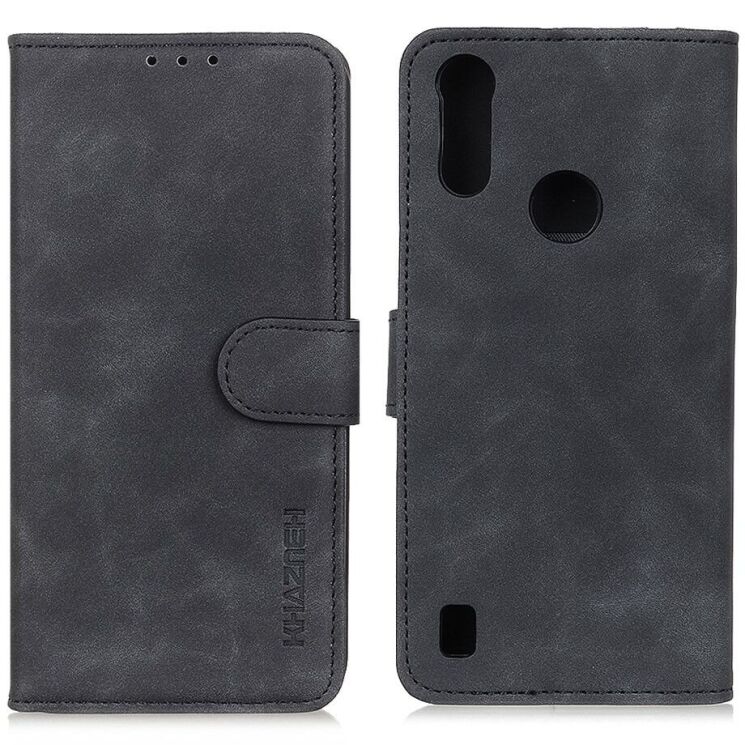 Чехол-книжка KHAZNEH Retro Wallet для Motorola Moto E7 Power / Moto E7i - Black: фото 1 из 8