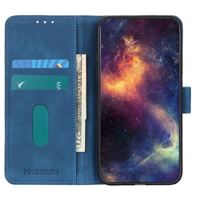 Чехол-книжка KHAZNEH Retro Wallet для Motorola Moto G24 Power - Blue: фото 3 из 7