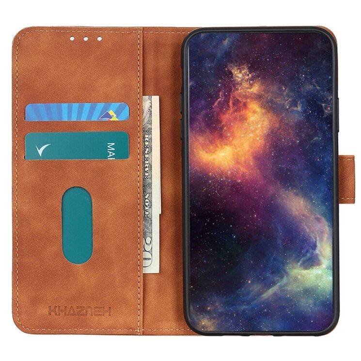 Чехол-книжка KHAZNEH Retro Wallet для Xiaomi Poco F6 Pro - Brown: фото 2 из 9