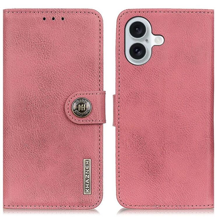 Чехол-книжка KHAZNEH Wallet Cover для Apple iPhone 16 Plus - Pink: фото 1 из 9