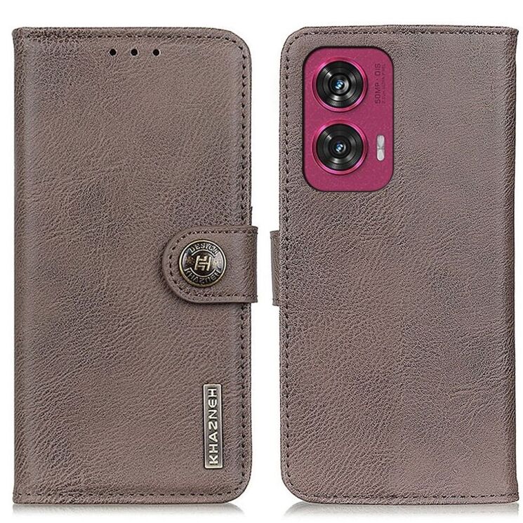 Чехол-книжка KHAZNEH Wallet Cover для Motorola Edge 50 Fusion - Khaki: фото 1 из 8