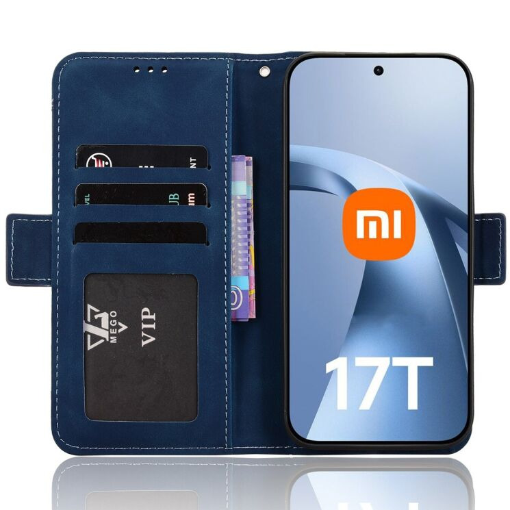Чехол-книжка с карманами Deexe Wallet Stand для Xiaomi 17T Pro - Blue (422362L) Чехол-книжка с карманами Deexe Wallet Stand для Xiaomi 17T Pro - Blue: фото 4 из 16