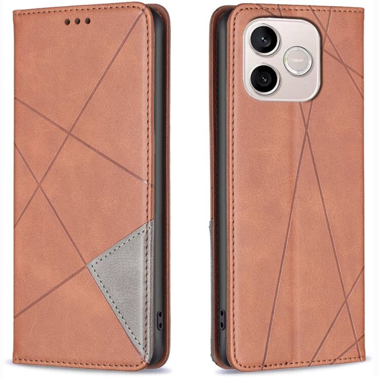 Чехол-книжка с карманами UniCase Geometric Pattern для Honor 600 Lite - Brown (411802Z) Чехол-книжка с карманами UniCase Geometric Pattern для Honor 600 Lite - Brown: фото 1 из 10