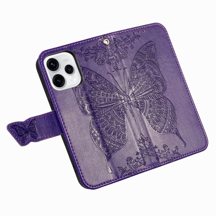 Чехол-книжка с рисунком UniCase Butterfly Pattern для OPPO Reno 15 - Dark Purple: фото 3 из 9