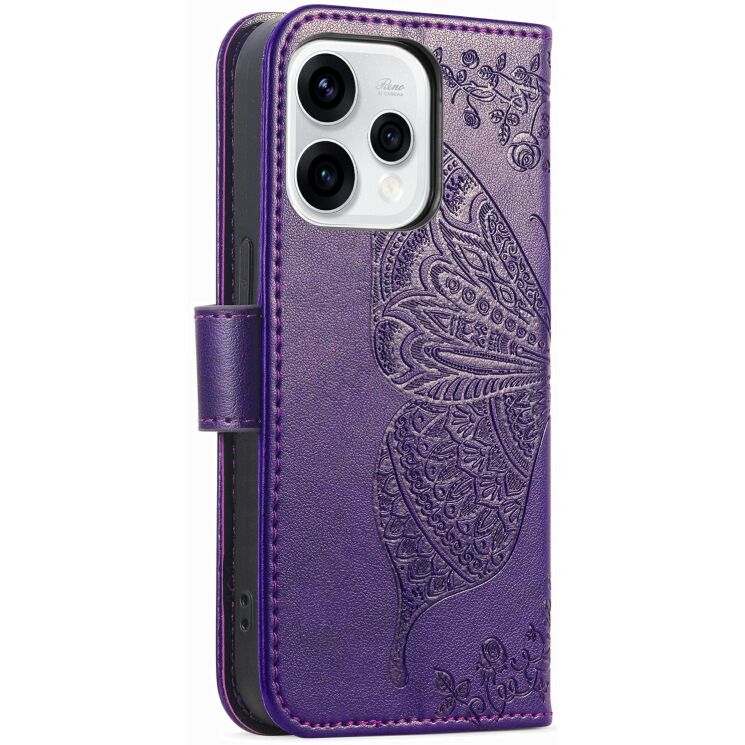 Чехол-книжка с рисунком UniCase Butterfly Pattern для OPPO Reno 15 - Dark Purple: фото 6 из 9
