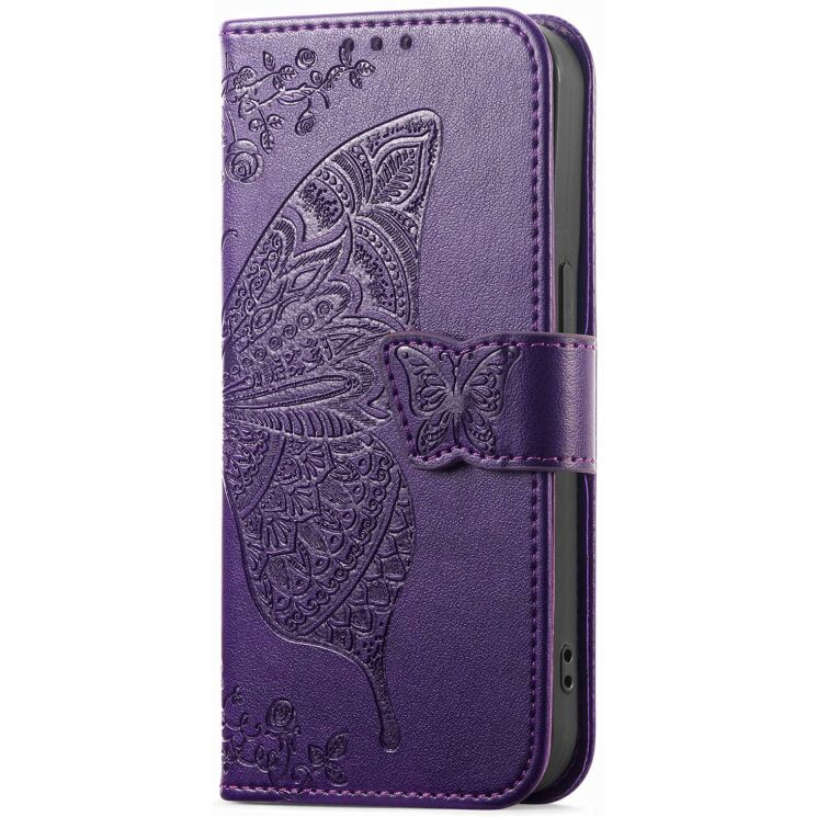 Чехол-книжка с рисунком UniCase Butterfly Pattern для OPPO Reno 15 - Dark Purple: фото 5 из 9