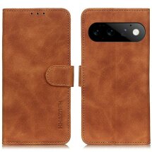Чехол-книжка с застежкой KHAZNEH Retro Wallet для Google Pixel 11 / 11 Pro - Brown: фото 1 из 8