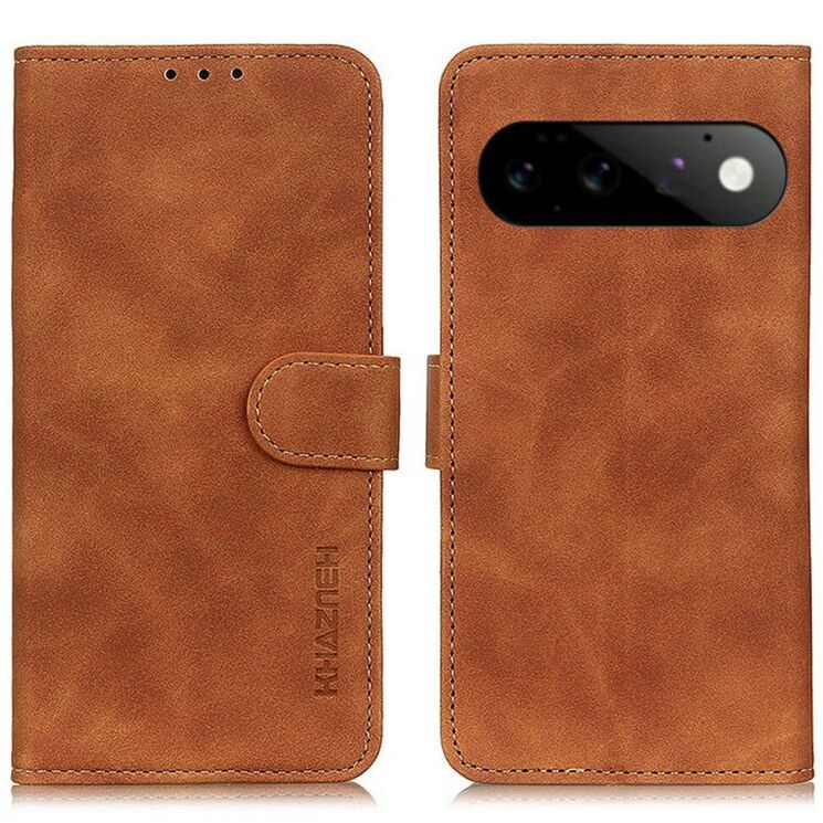 Чехол-книжка с застежкой KHAZNEH Retro Wallet для Google Pixel 11 / 11 Pro - Brown: фото 1 из 8