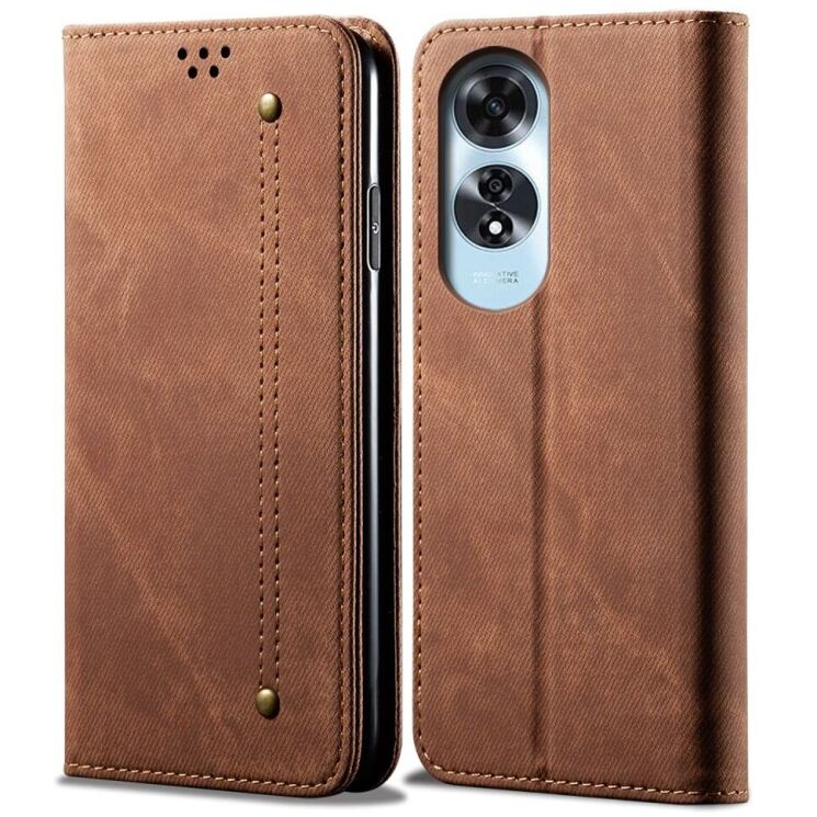 Чехол-книжка UniCase Jeans Wallet для OPPO A60 - Coffee: фото 1 из 6