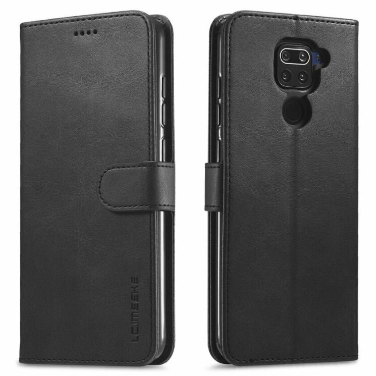 Чехол LC.IMEEKE Wallet Case для Xiaomi Redmi Note 9 - Black: фото 1 из 9