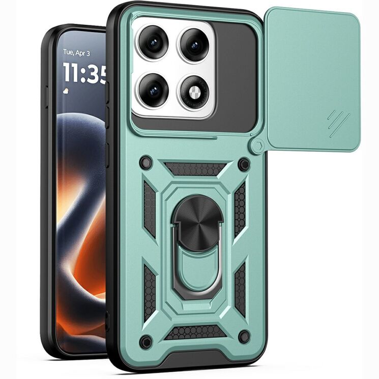 Чохол із захистом камери Deexe Armor Shield для Motorola Edge 70 Pro - Green: фото 1 з 9