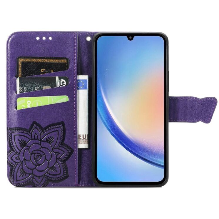 Чехол UniCase Butterfly Pattern для Samsung Galaxy A35 (A356) - Dark Purple: фото 2 из 5