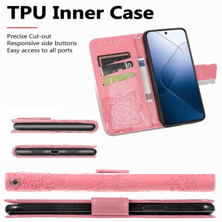 Чехол UniCase Butterfly Pattern для Xiaomi 14T Pro - Pink: фото 8 из 10