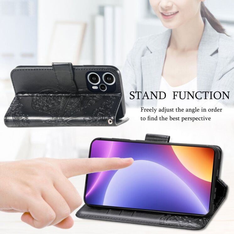 Чехол UniCase Butterfly Pattern для Xiaomi Poco F5 / Redmi Note 12 Turbo - Pink: фото 7 из 9