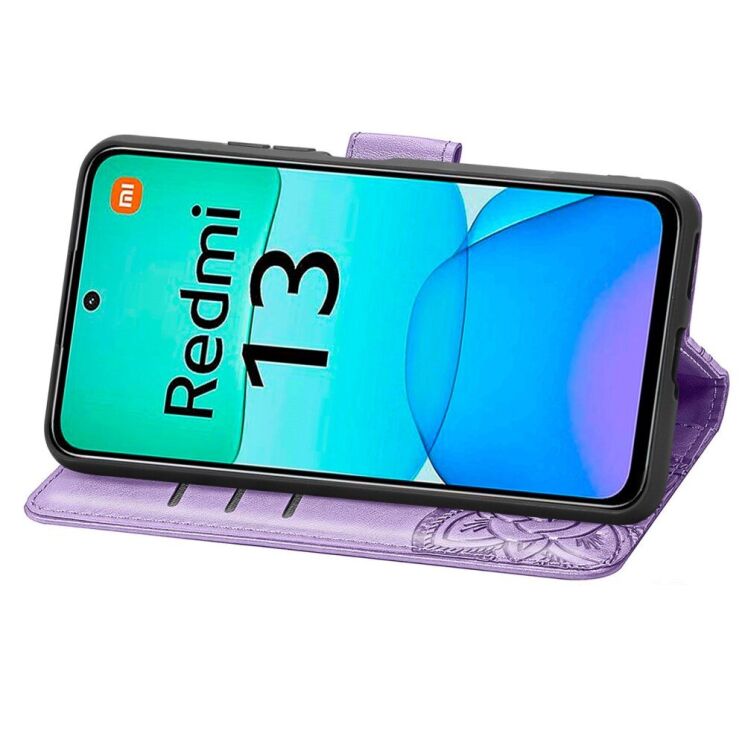 Чехол UniCase Butterfly Pattern для Xiaomi Redmi 13 - Light Purple: фото 3 из 7