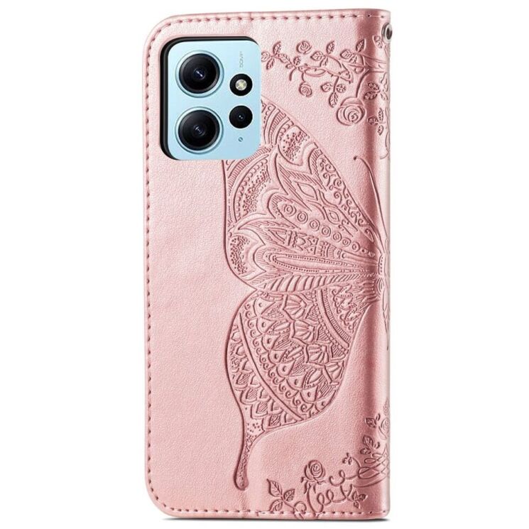 Чехол UniCase Butterfly Pattern для Xiaomi Redmi Note 12 - Rose Gold: фото 5 из 9