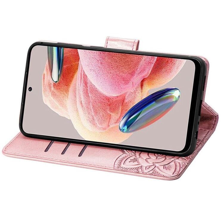 Чехол UniCase Butterfly Pattern для Xiaomi Redmi Note 12 - Rose Gold: фото 3 из 9