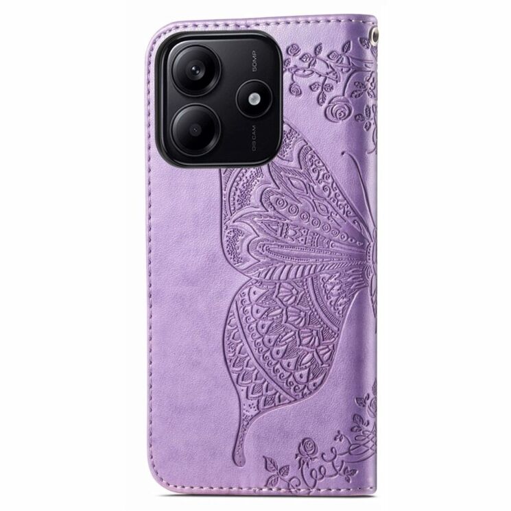 Чехол UniCase Butterfly Pattern для Xiaomi Redmi Note 14 5G - Light Purple: фото 5 из 9