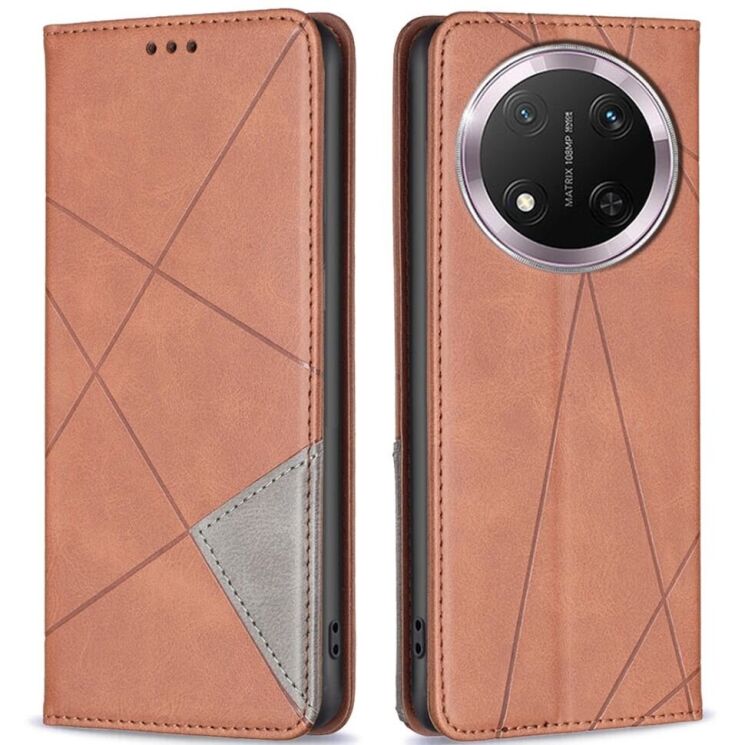 Чехол UniCase Geometric Pattern для Honor Magic 7 Lite - Brown: фото 1 из 8