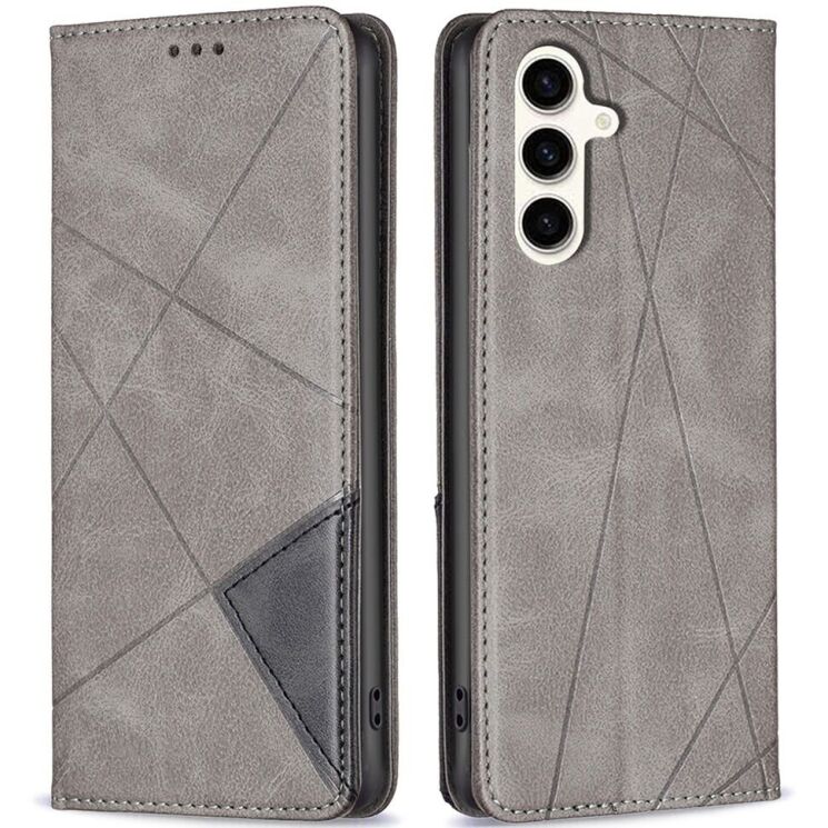 Чехол UniCase Geometric Pattern для Samsung Galaxy S24 FE (S721) - Grey: фото 1 из 8